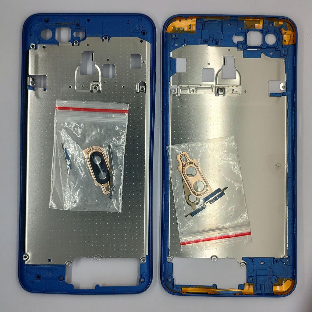 Per OPPO A5s A5Xs A15 A15s A16 A16s A36 A54 A74 A93 A57 A76 4G 5G Telaio Centrale Scocca Cornice + Pulsanti Laterali + Lente Fotocamera