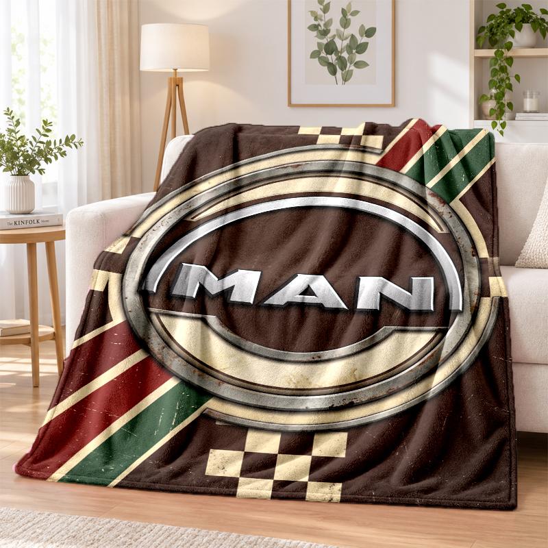 man truck Printed Flannel Blanket Warm Comfort Bed Throw For Indoor Home Decoration