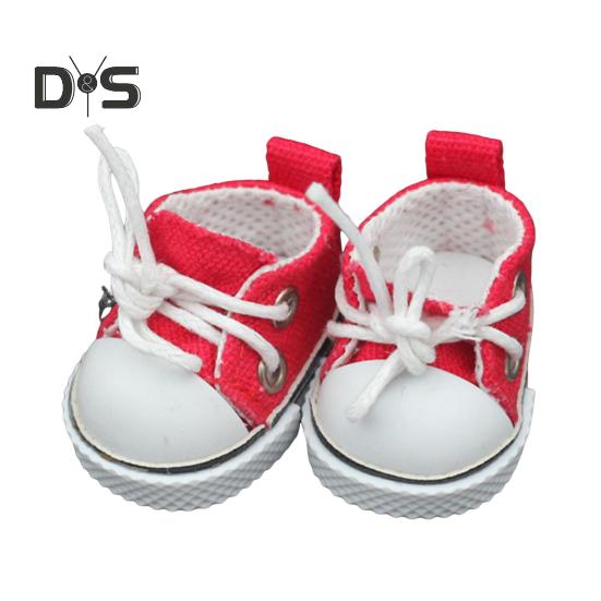 1 Pair Doll Shoes Mini Lace-Up Canvas Sneakers for 17cm Dolls Fingerboard Mini Finger Shoes Toy Accessory Realistic Design Creative Gift