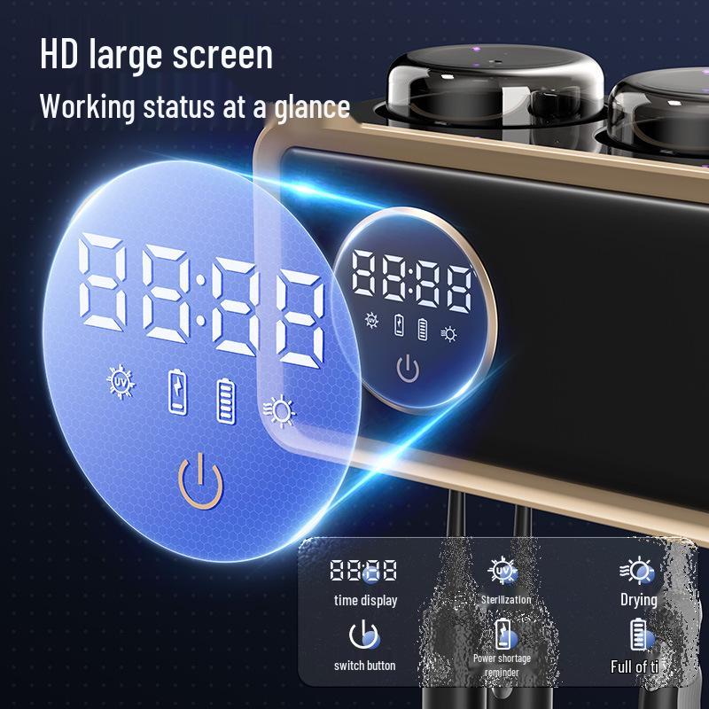 Rechargeable Wall-Mounted Toothbrush Holder & Dryer with Toothpaste Dispenser