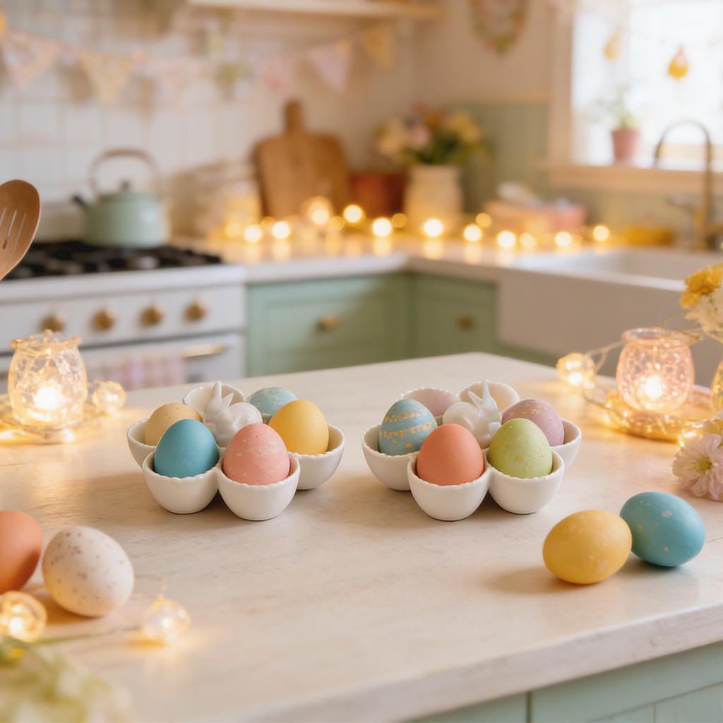 Cute Bunny-Shaped Egg Tray Table Decoration, Egg Tray Festive Decoration