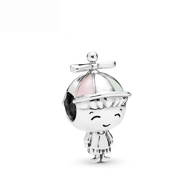 925 Silver Boy, Girl, Robot Bead Dog, Cat Pendant Suitable For European Bracelet DIY Exquisite Jewelry