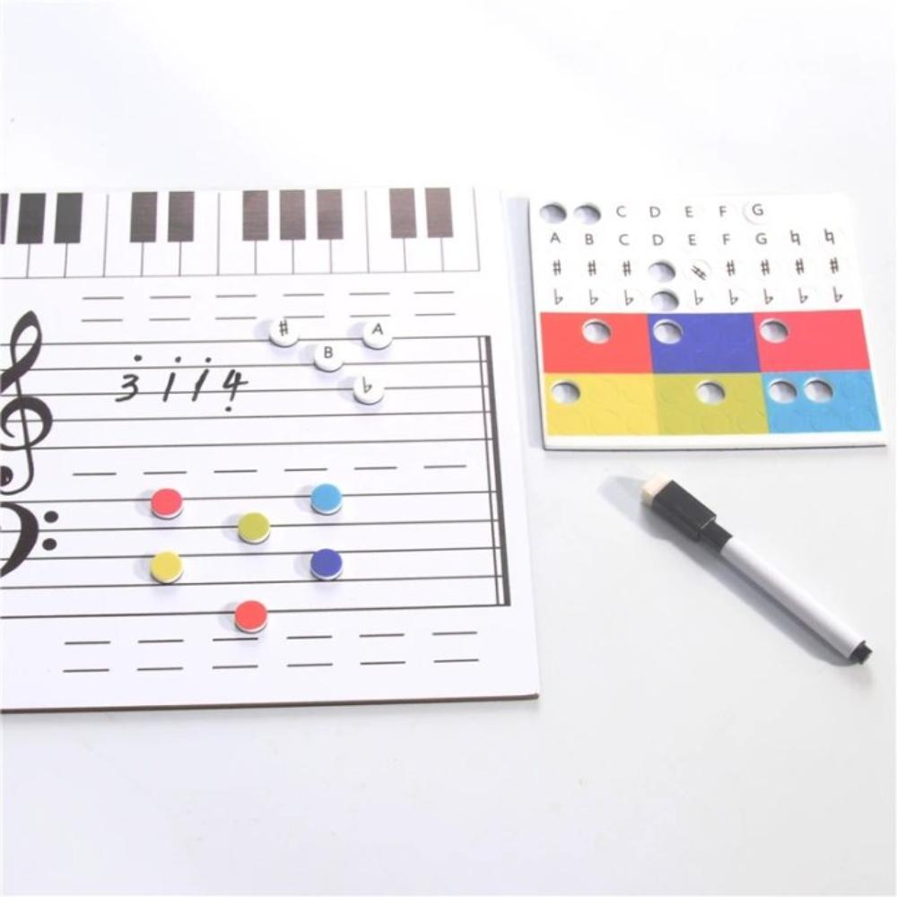 Erasable Music Teaching Tool Reusable Magnetic Music Notes Stickers Music Score Whiteboard  School