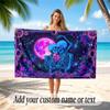 Skull Gothic Theme Beach Towel Personalized Custom Name & Text Soft Quick Dry Beach Towel for Swimming Travel