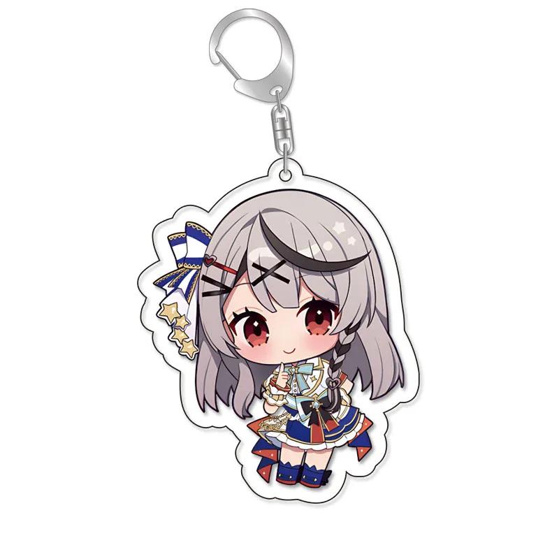 Lovelive Vtuber Nakiri Ayame Shirakami Fubuki Minato Aqua Gawr Gura Cute Cartoon Keychain Kawaii Keyring Bag Parts & Trendy Gift