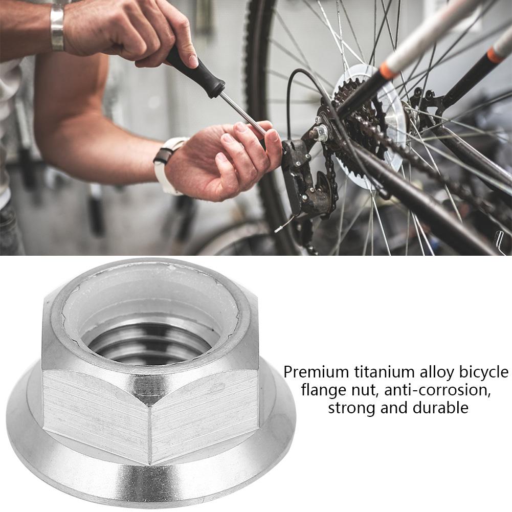 1pc M5 M6 M8 M10 M14 Titanium Alloy Flange Lock Nut for Bicycle Motorcycle
