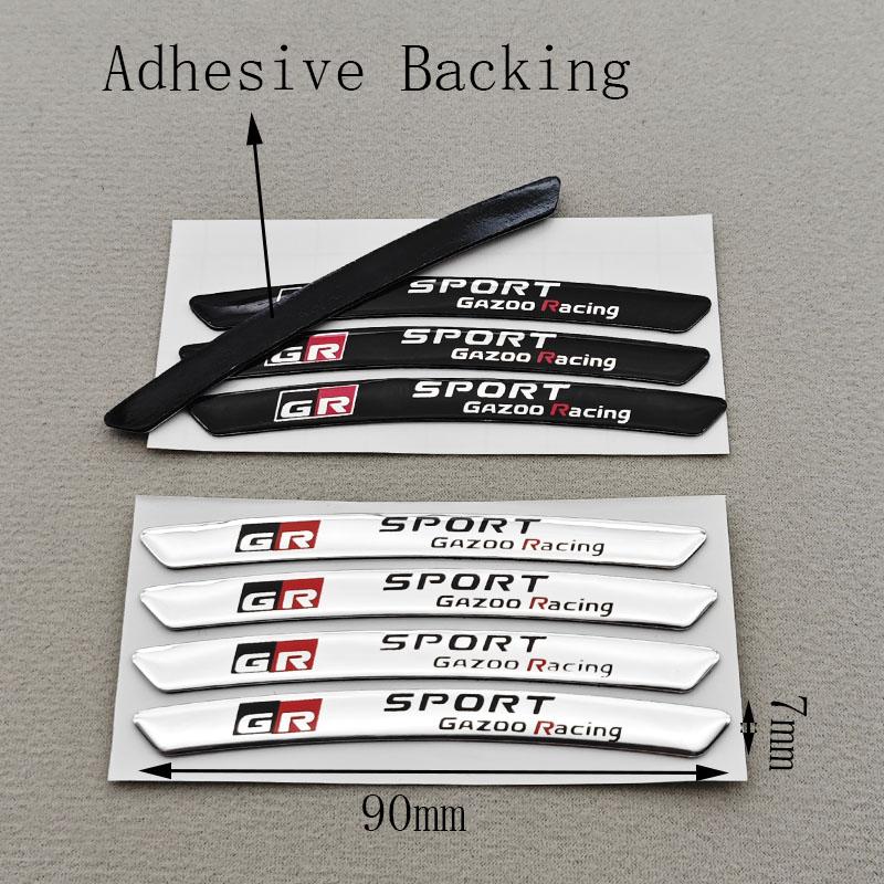 4Pcs Aluminum Car Logo GR Sport Wheel Rim Stickers Badge Emblem For Toyota Gazoo Racing Camry RAV4 Corolla Prado YARiS Hilux