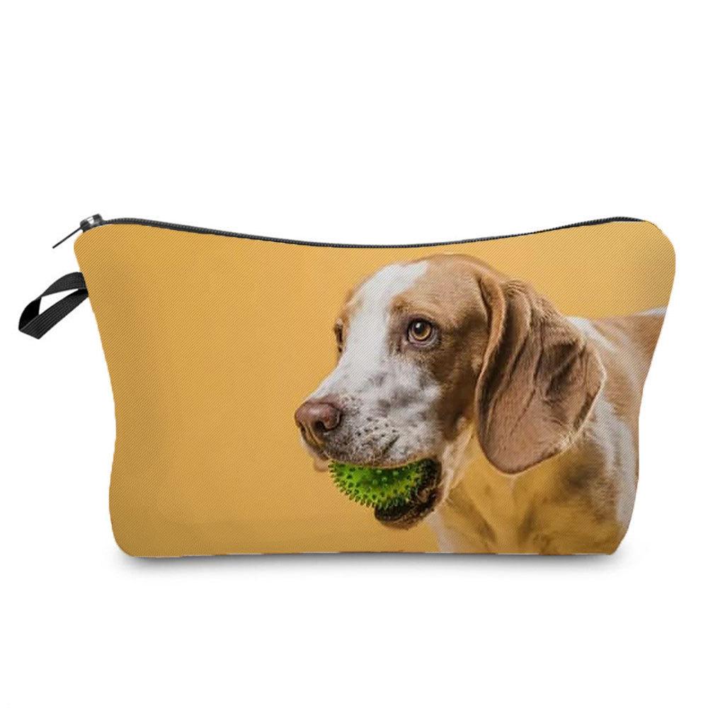 Women Dog Print Cosmetic Bag Toiletries Organize Travel Storage Case 6699