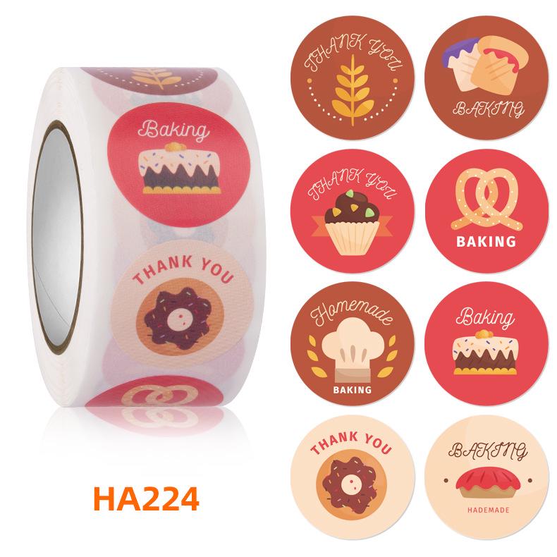 500 Handcrafted Bakery Sealing Stickers