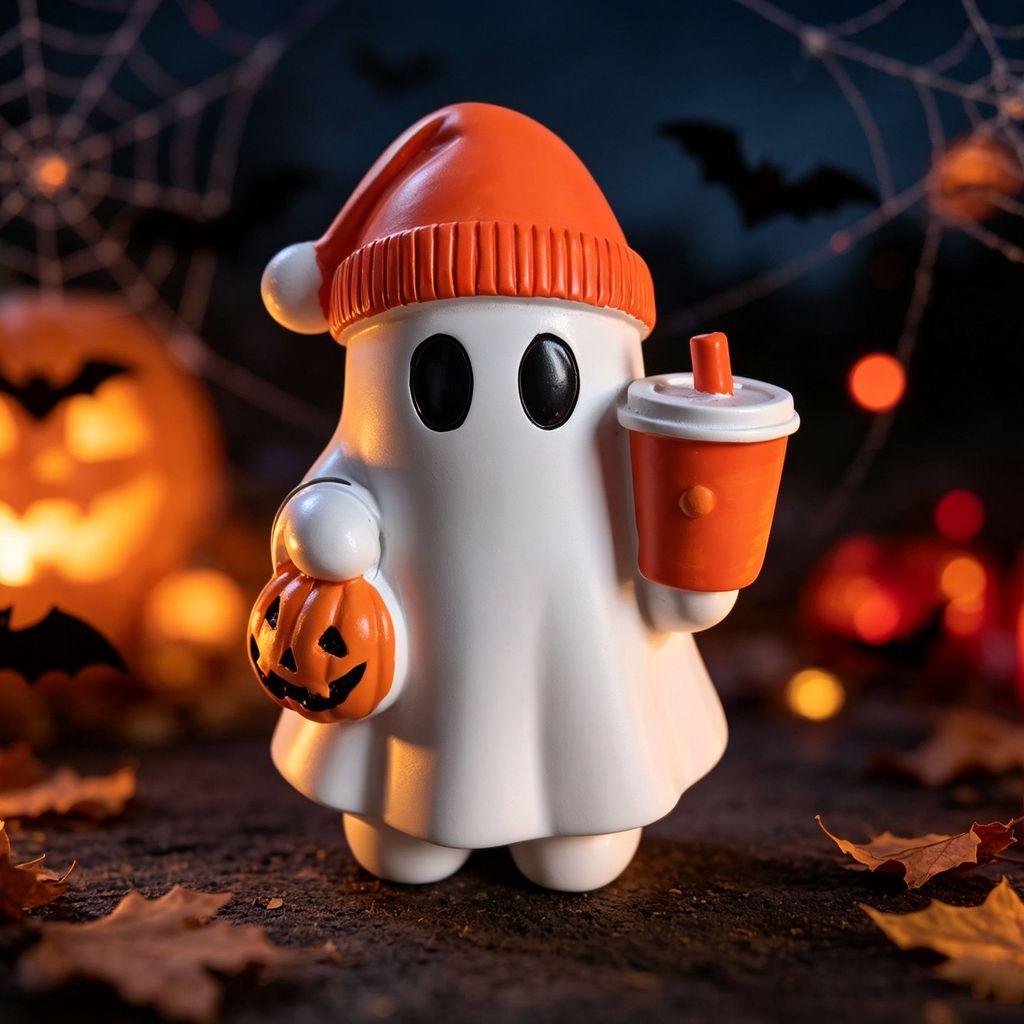 Halloween Ghost Resin Figurine With Painted Finish For Home Decor And Party Gifts