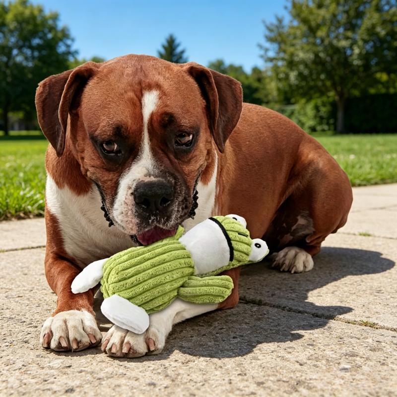 Frog Shaped Squeaky Dog Toys Plush Interactive Chew Toys for Small Medium Dogs To Relieve Boredom Dog Accessories