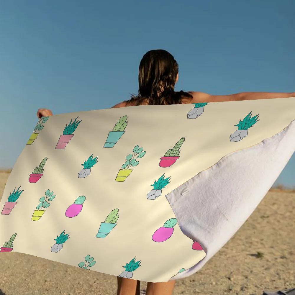 Cartoon Cute Cactus Plant Towel Microfiber Beach Towel Absorbent Quick dry Soft Yoga Swimming Resort Mountain Climbing Towel