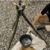 Portable Hanging Rack Adjustable Camping Tripod Cooking Accessories Pot Tripod Set  Camping