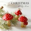 Christmas Mushroom Ornaments Resin Decorative Holiday Gift Set For Festive Decor