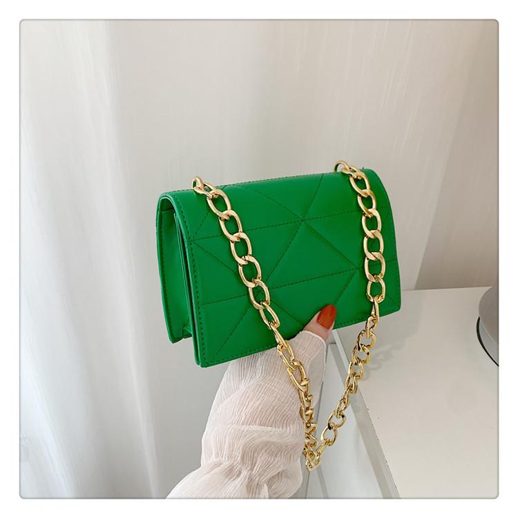 Textured Embroidery Thread Personalized Solid Color Fashionable Simple Shoulder Women's Bag 2025 Autumn New Chain Portable Small Square Bag