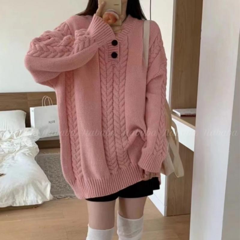 NaVaVa Loose Fit V Neck Long sleeVe Knit Sweater Nk2512