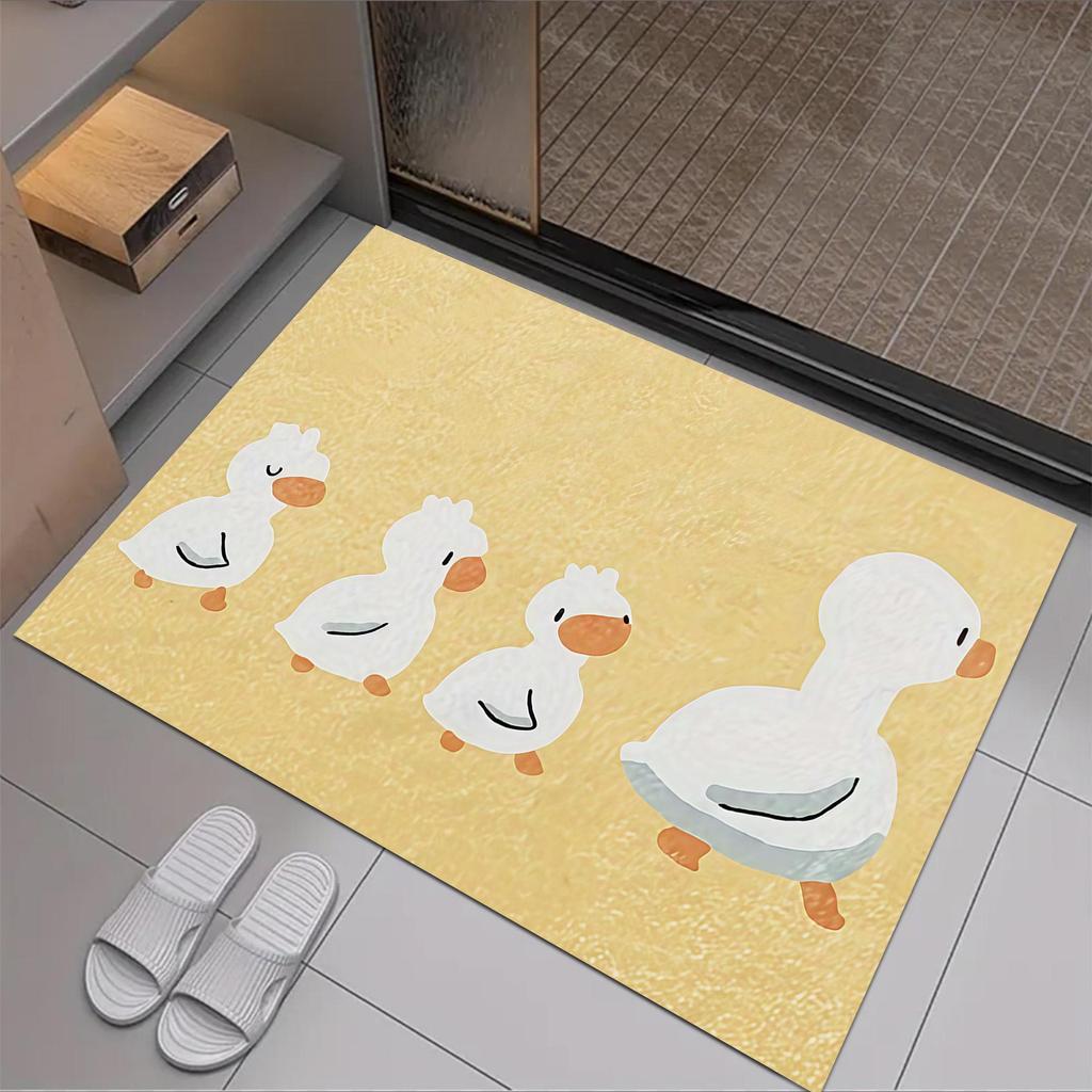 Cute Cartoon Anti-Slip Diatom Mud Bathroom Mat - Water Absorbent Foot Pad for Toilet Door