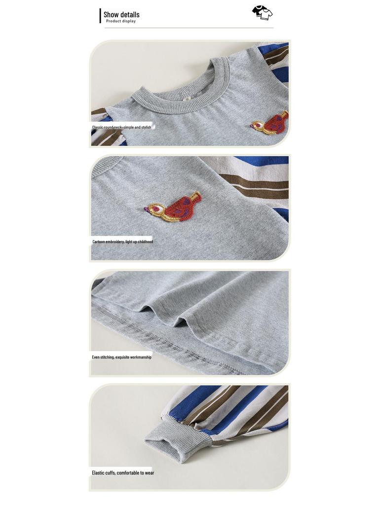 2025 Autumn Korean-Style Long Sleeve T-shirt for Boys and Girls