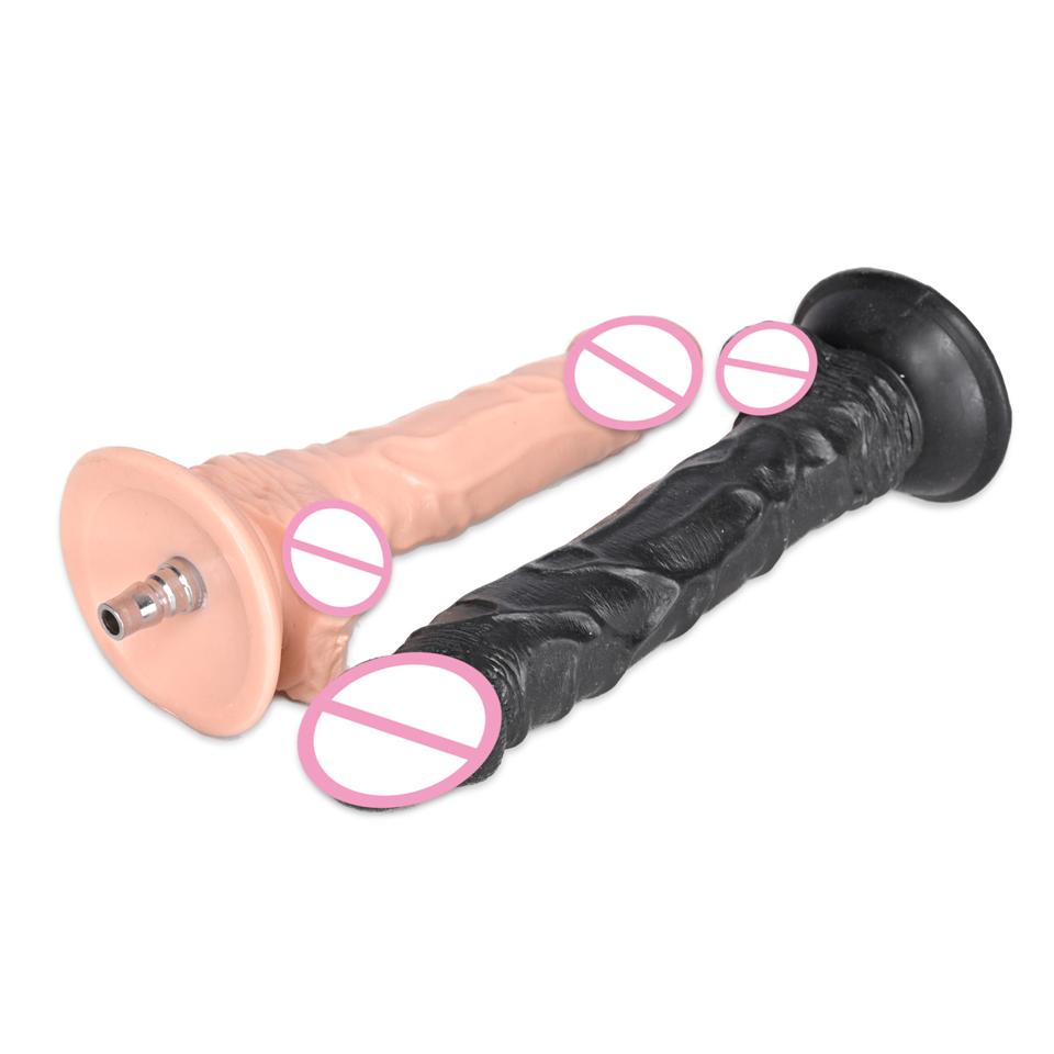 Sex Machine Attachment ROUGH BEAST 9.65" Black/Flesh Dildo for Sex Machine Vac-u-lock Love Machine Attachment Anal Plug Adult Sex Toys