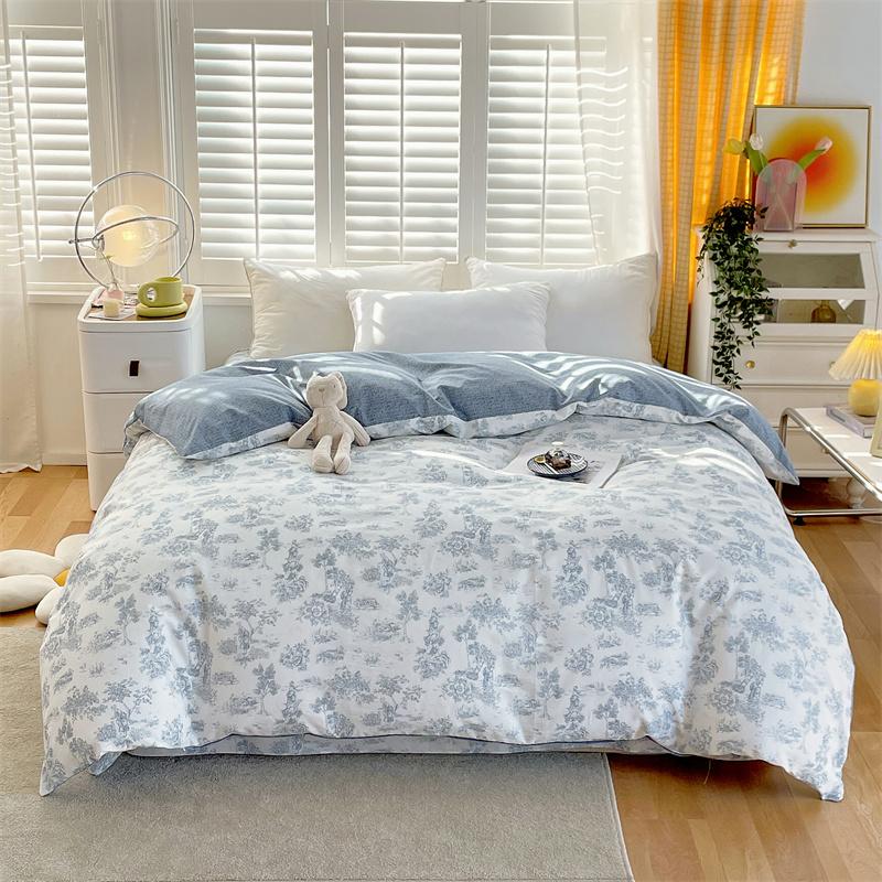 Floral Duvet Cover Botanical Flowers Pattern Bedding Cotton Comforter Cover Lightweight Boho Floral Quilt Cover for Girls Women