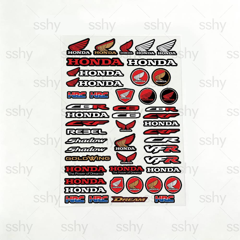 AAADF1 For Honda Reflective Motorcycle Stickers Waterproof Vinyl Decals for Motorbike Helmet Fuel Tank Bike 20x30cm