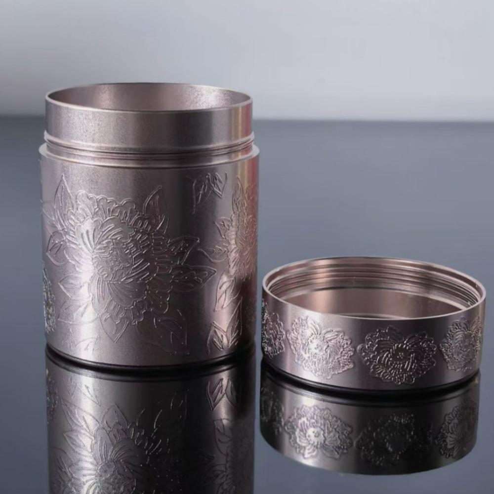 Thickened Spices Storage Jar Aluminum Sealed Tea Tin Sealed Can Mini Tea Box  Spices Storage серебряный