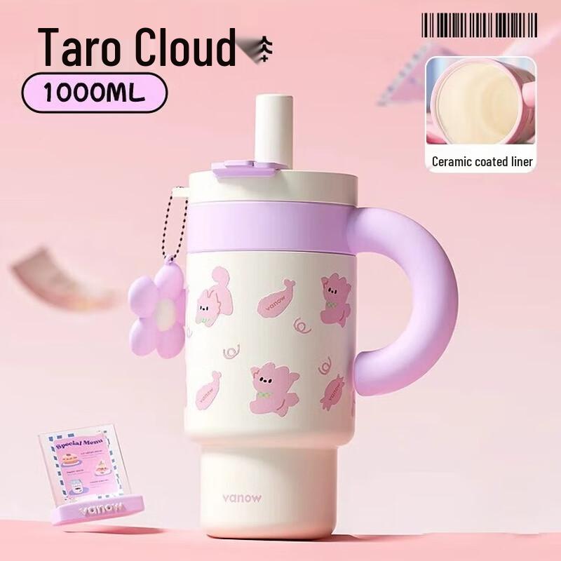 Vanow Ceramic Lined Insulated Tumbler with Straw