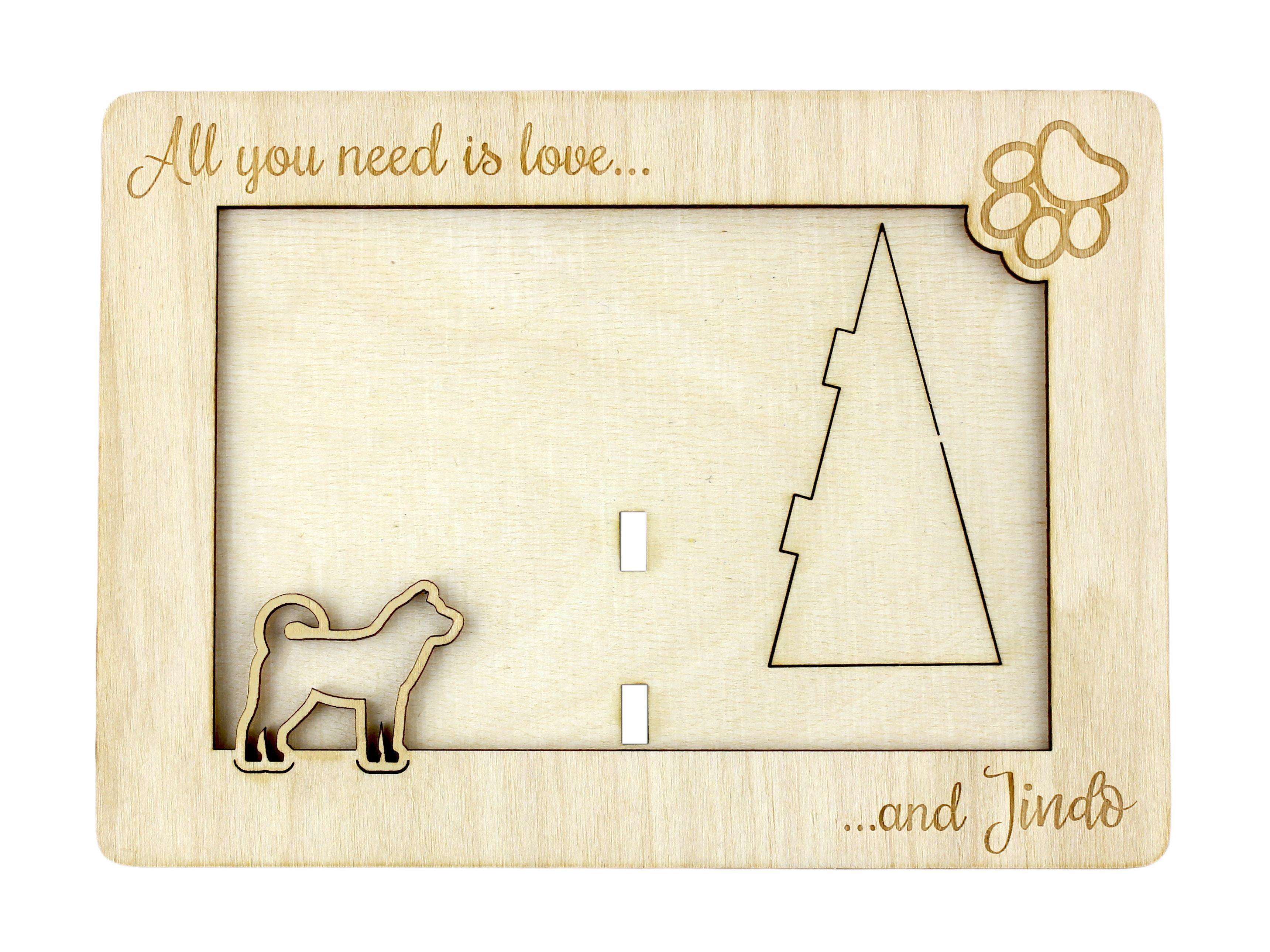 Jindo, Korea Jindo Dog, Chindo dog - Photo frame, engraved wooden frame, a lovely gadget for the dog lover by Art-Dog