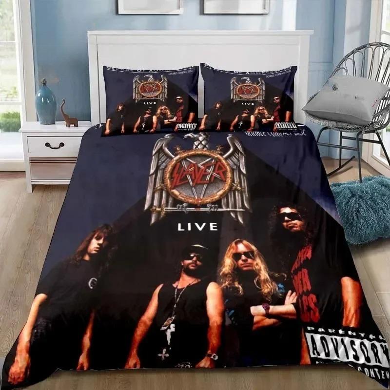 Slayer Heavy Metal Band Music Duvet Cover Pillowcase Bedding Set Adult Boy Girl Bedroom Decoration Gift Single Double Size