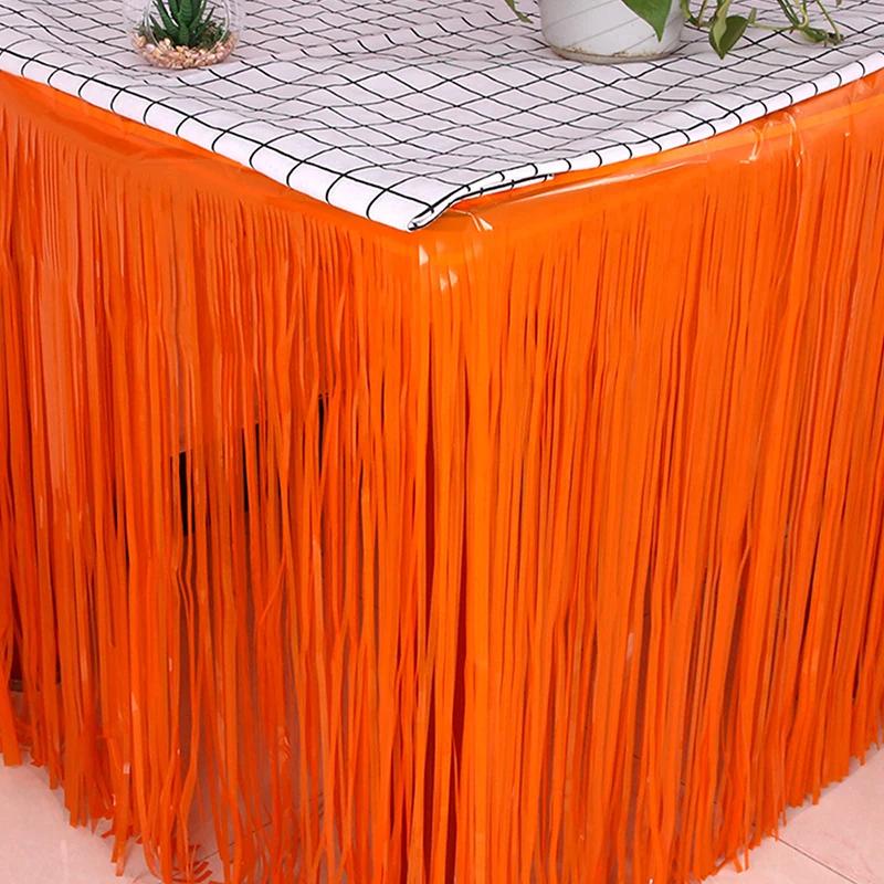 New Table Skirt Wedding Decoration Table New Year Easter Decoration For Home Birthday Party Decor Metal Rain Tinsel Table Skirt