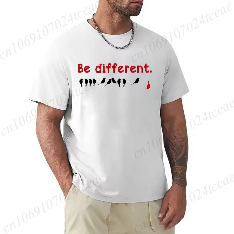 Mens TShirts Clothing Letter Bird Graphic TShirts Round Neck Short Sleeve Casual TShirt Fashion Summer Tshirt Short Sleeve
