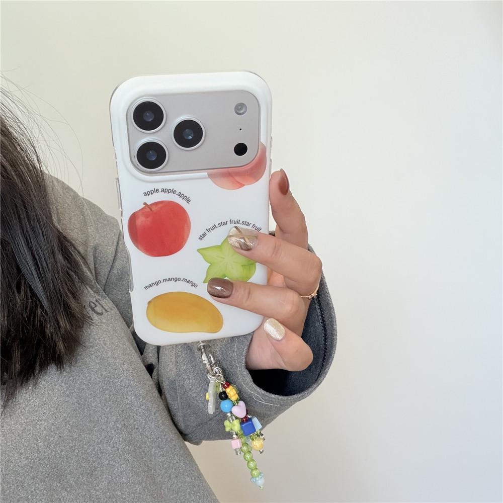 Korean Fruit-Themed Bracelet & Case Set for iPhone 17Pro, 16PM, 15Pro, 14/13