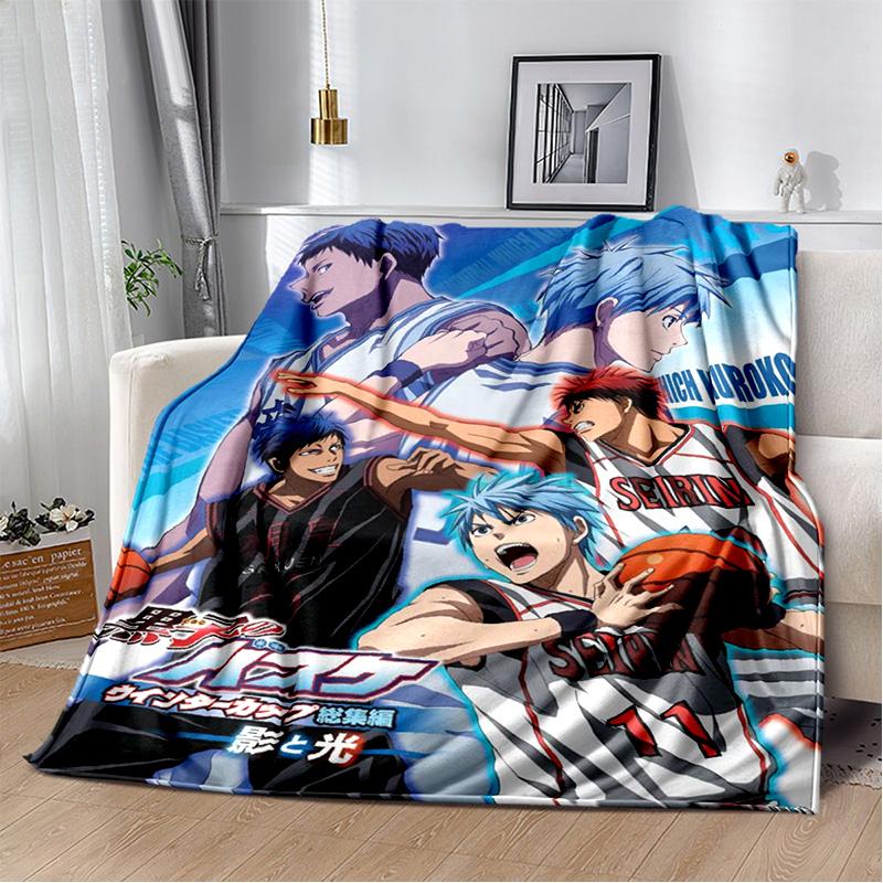 Anime Kuroko's Basketball Cartoon Blanket,Soft Throw Blanket for Home Bedroom Bed Sofa Picnic Travel Office Cover Blanket Kids