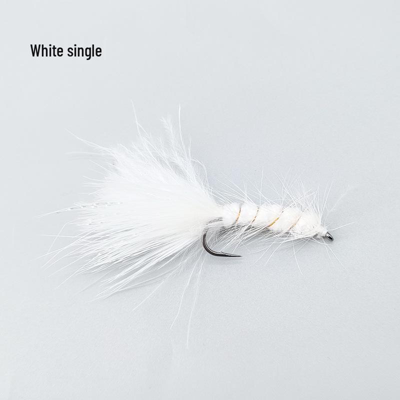 

Бионическая приманка для ловли рыбы нахлыстом Wuli Starling Ribbon LF266-8: Имитация приманки с нахлыстовым крючком, доступно более 1000 моделей single piece, 8# белый