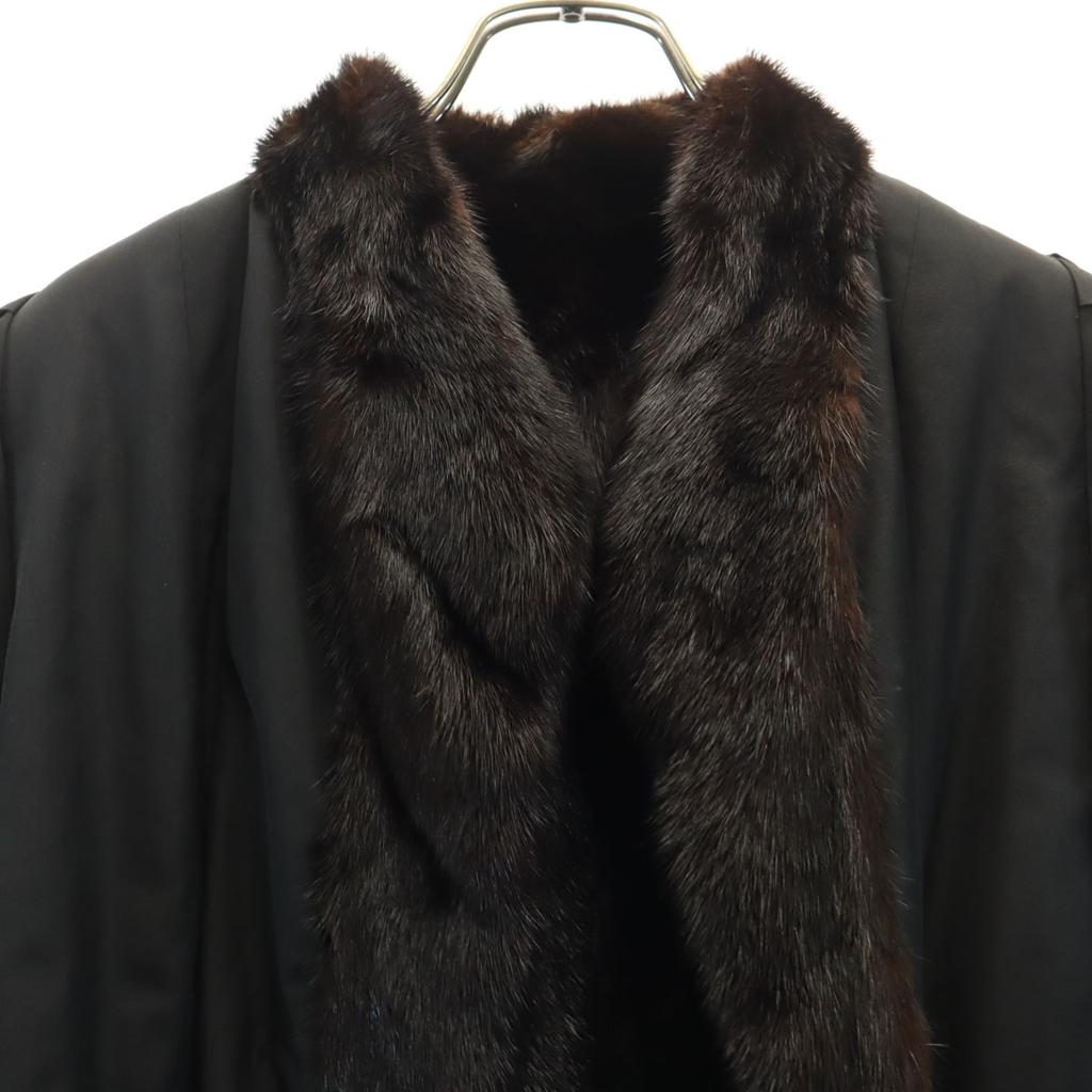 Reversible Fur Coat Dark Brown Women Used
