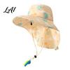 Portable Foldable Beach Hat for Babies Cartoon Kids Sun with Neck Flap Print Breathable Wide Brim Cap Running Boys Girls UV Protection Outdoor