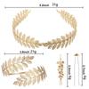 European and American Bride Leaves Headband Greek Baroque Style Golden Leaf Bridal Armband Pearl Earrings