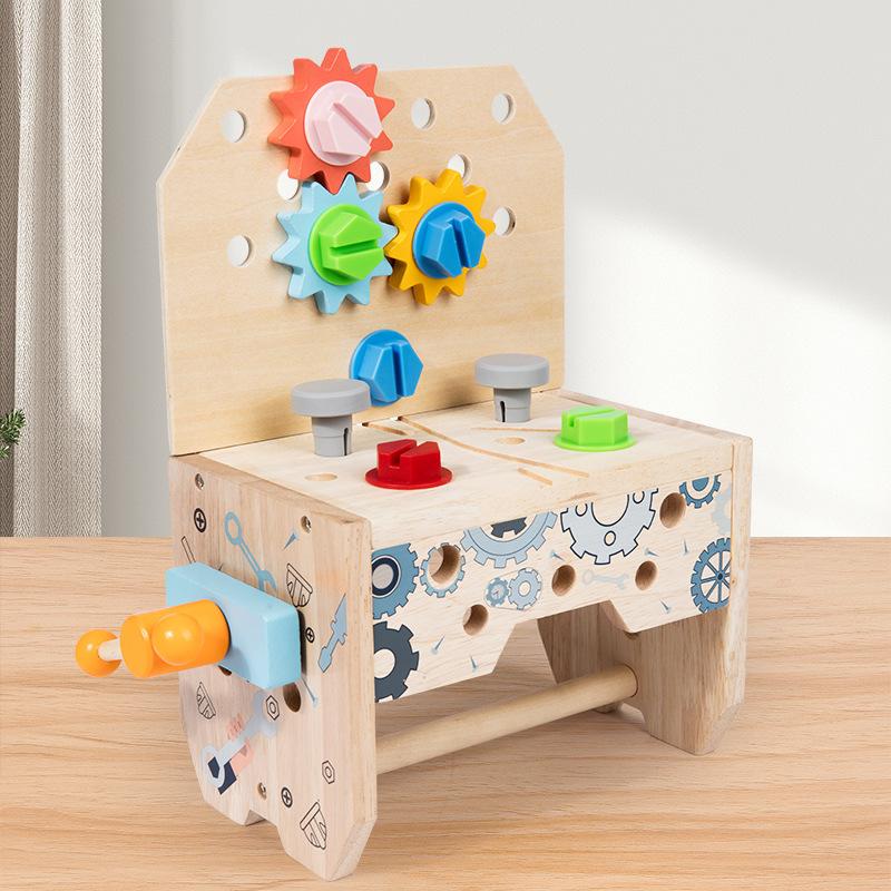 Children's Early Education Over 3 Years Old Tool Basket Screw Maintenance Disassembly and Assembly Men's and Women's Toolboxes Educational Wooden Toys