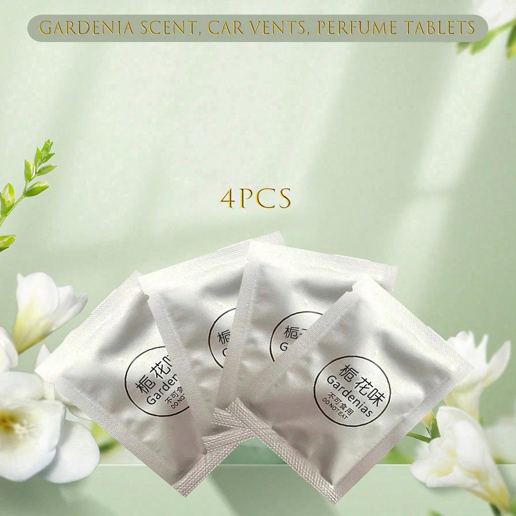 4 Car Diffuser Tablets, Car Air Freshener Replacement, Car Vent Perfume Refill, Auto Accessories, Car O Solid Perfume