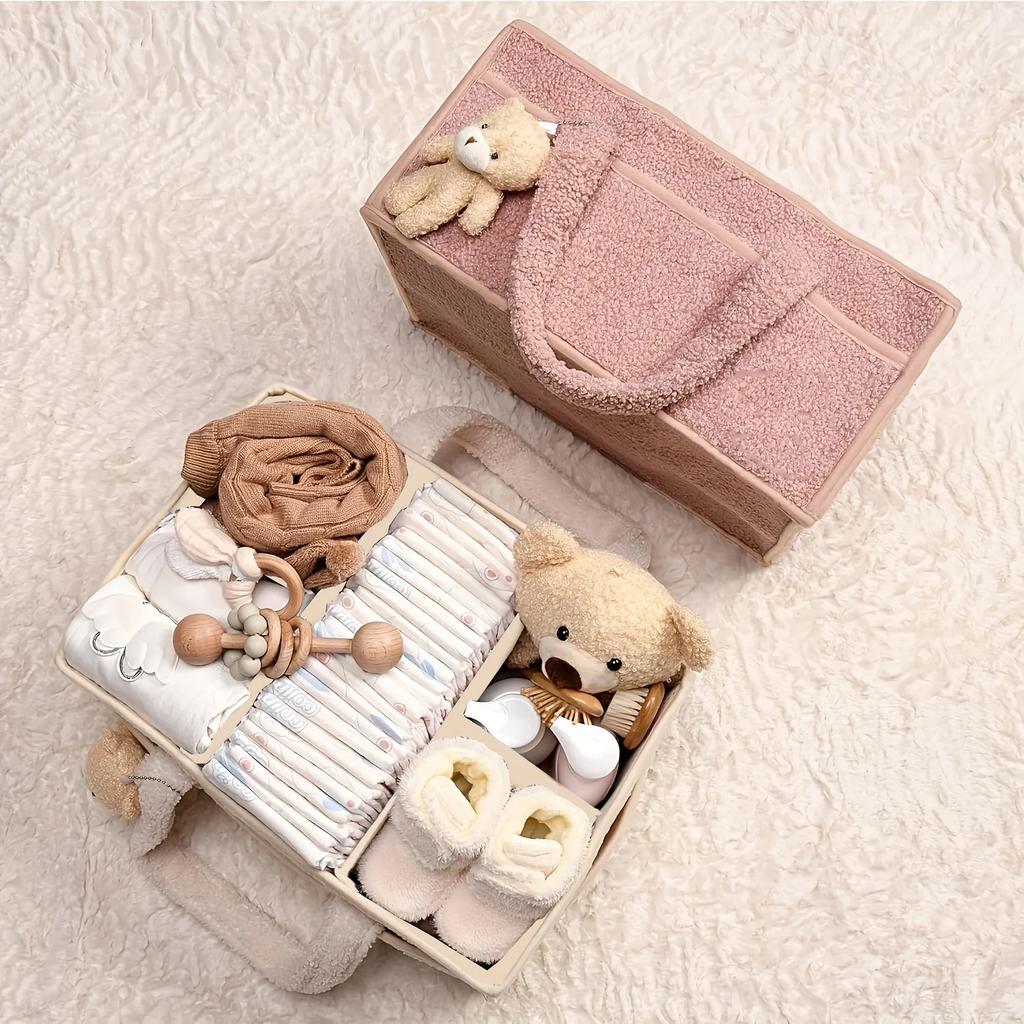 Multi-Purpose Diaper Caddy Organizer-Storage Basket for Diapers Wipes Baby Essentials Changing Table/Car Caddy Baby Shower Gift