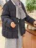 Knitted Scarf Round Neck Mid-Length Down Jacket - Women's European 2026 Winter Trendy White Duck Down Coat