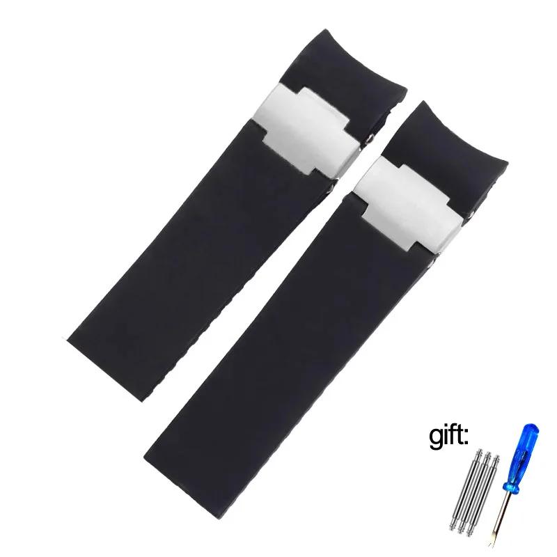 Für Ulysse Nardin Hochwertiges Silikonkautschuk Uhrenarmband 263 DIVER Gebogenes Endstück 22mm Wasserdichtes Band Uhrenarmbänder