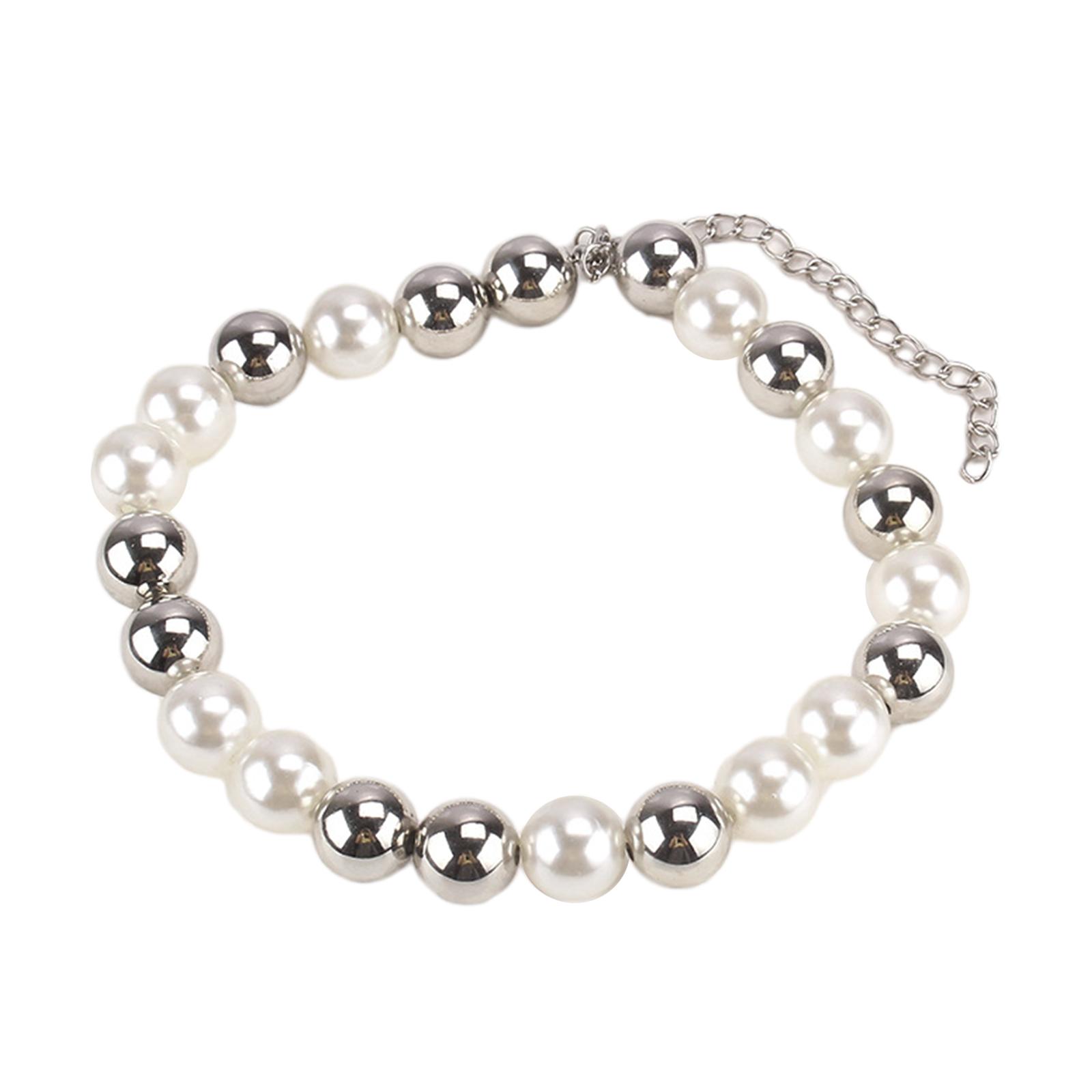

Fashion Collar Necklace Vintage Elegant Pearl Beads Ball Choker Necklace Temperament Clavicle Chain Birthday Giift