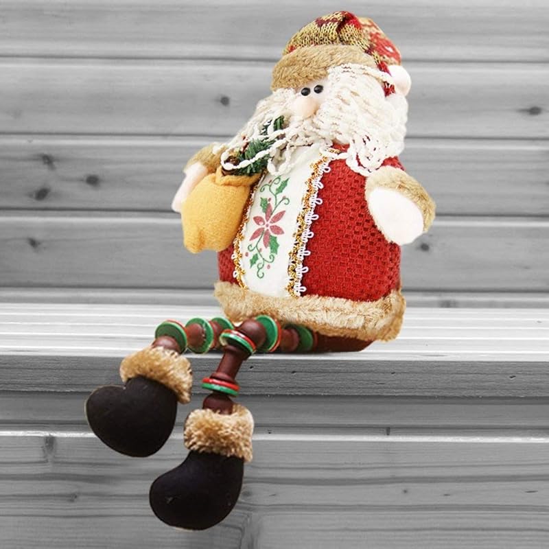 Christmas Decorations Cute Sitting Santa Claus Snowman Figurine Christmas Tree Hanging Decoration Plush Stuffed Toy Doll Home Office Indoor Outdoor Santa Claus, Sitting