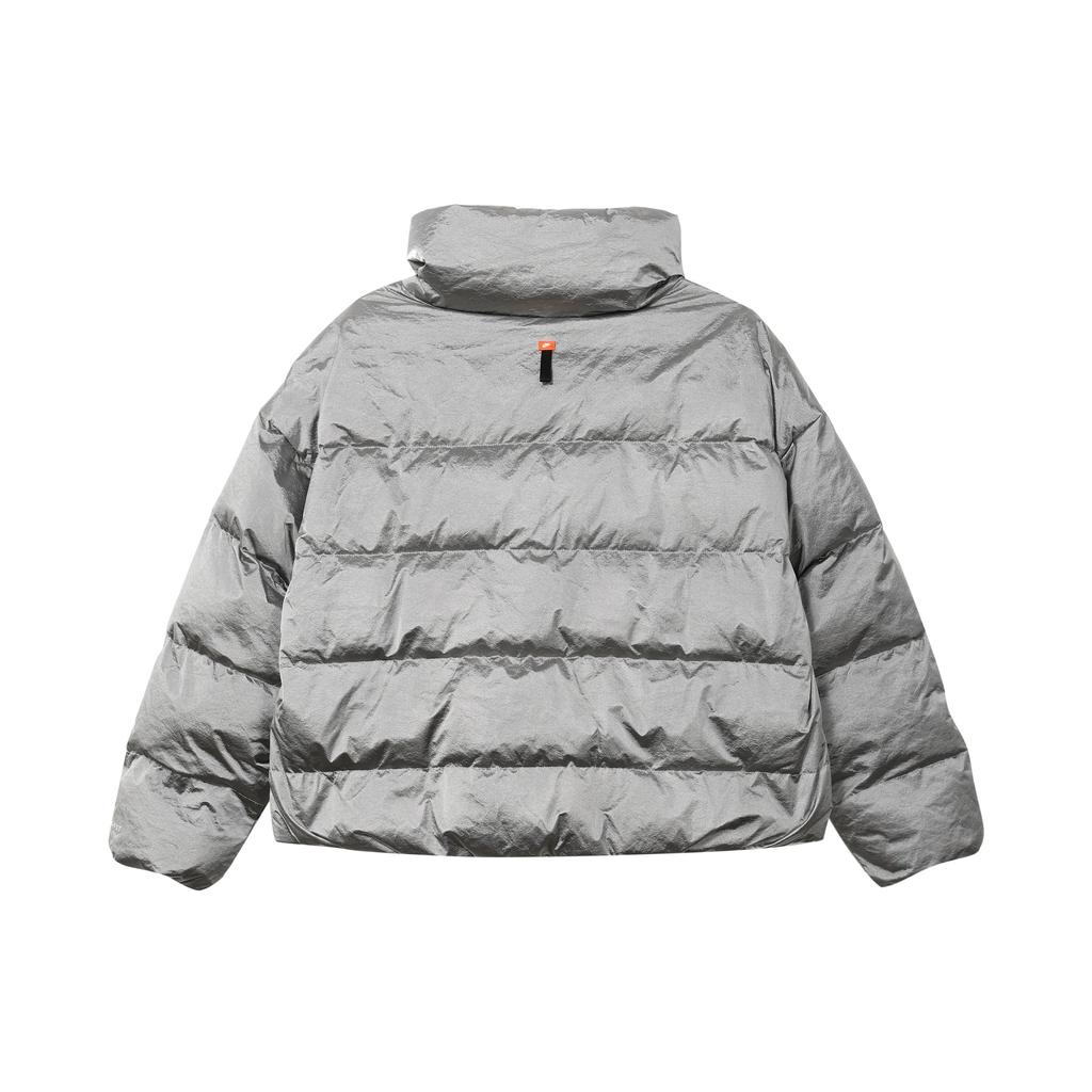 Nike Sportswear Therma-Fit City Series Solid Logo Print Zip-Up Warm Cotton Jacket Women Jackets Silver DQ6889-014