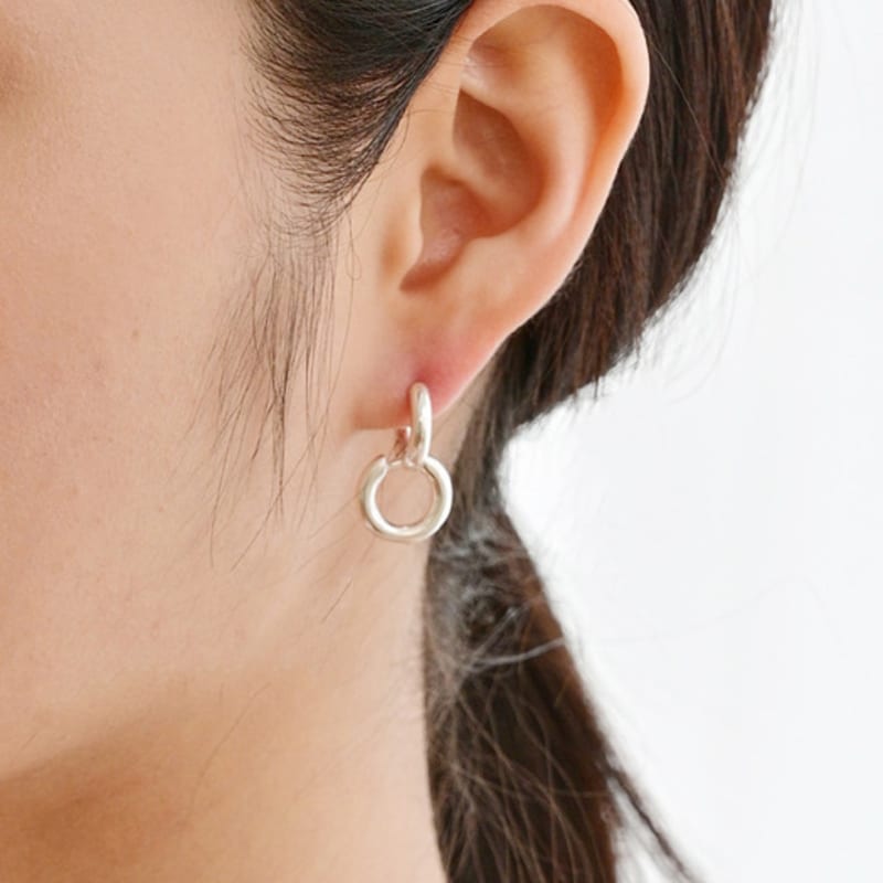 LAYERMOOD 24 Double ring Earring -silver925