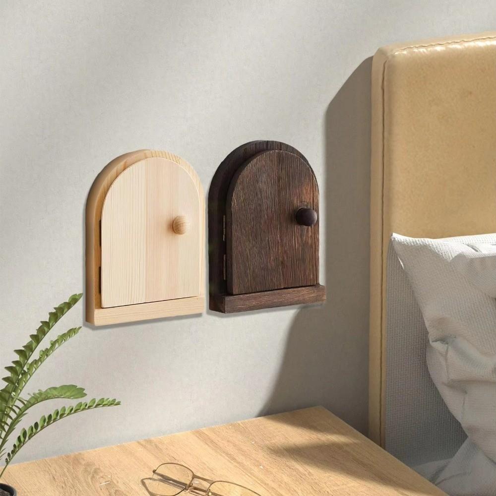Wall Mounted Switch Protective Cover Multi-functional Door Shape Wood Switch Cover Safety Creative Electric Shock Proof Cover