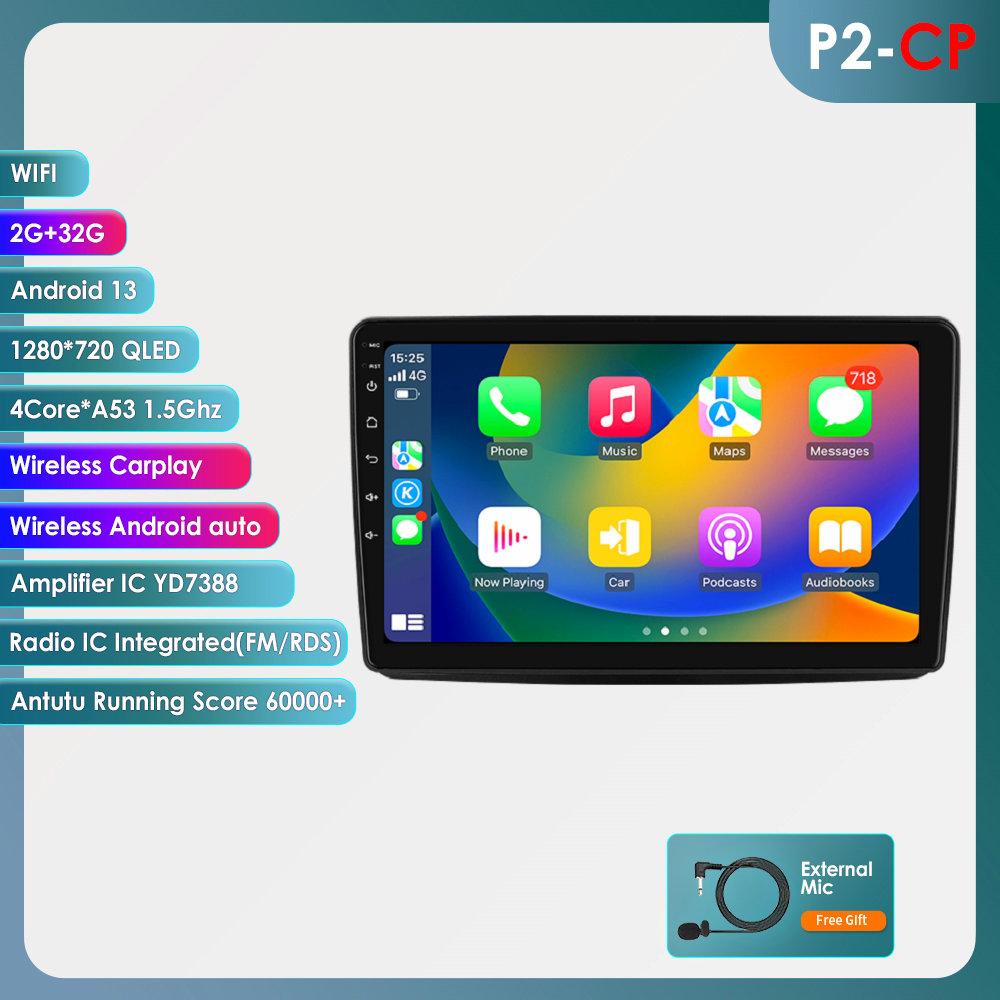 9 Inch Carplay 4G 2 Din Android 13 Car Radio for Fiat Panda 2003 - 2012 Panda Van 2007 Multimedia Video Player Navi GPS DSP Intelligent Screen WIFI