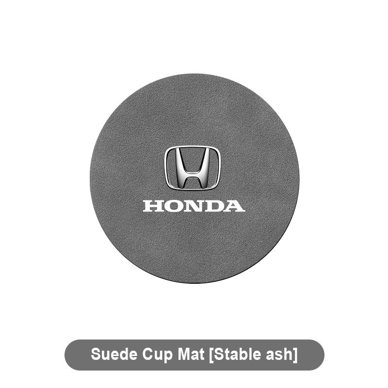 Suede Car Coaster Mat Water Cup Slots Non-Slip Pad for Honda Civic Accord CRV HRV Fit Jazz City Odyssey Jade Vezel CRX CRZ