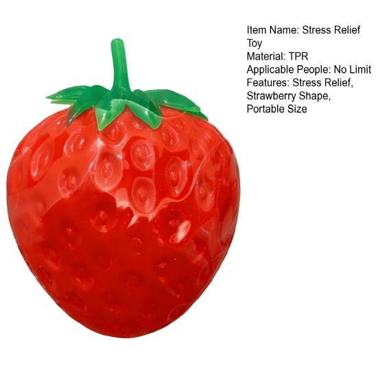 1/2Pcs Red Strawberry Stress Ball Realistic Mini Strawberry Squeeze Fidget Toy Stretchy Simulated Fruit Sensory Toy Party Favors